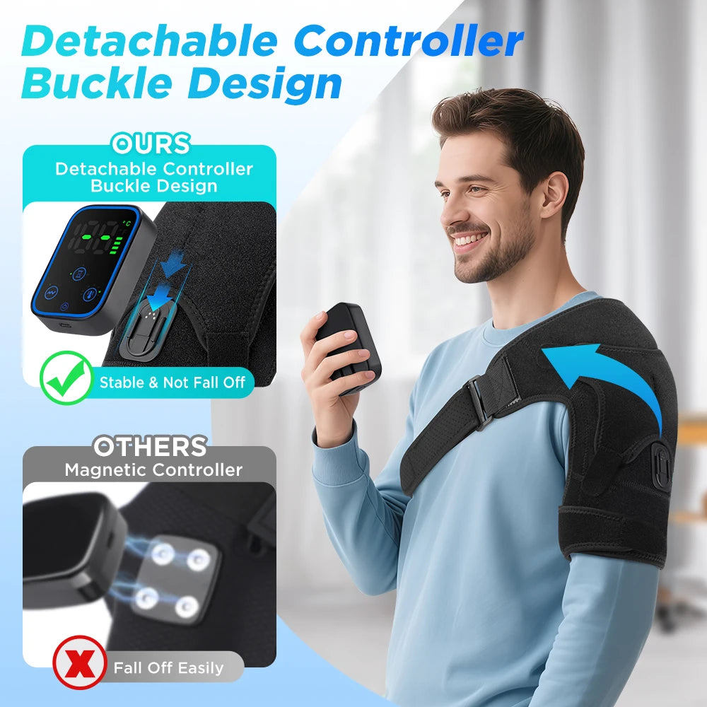 Cordless Heated Shoulder Massage Brace with App Control