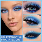 9-Color Blue Eyeshadow Palette for Bold Eye Looks