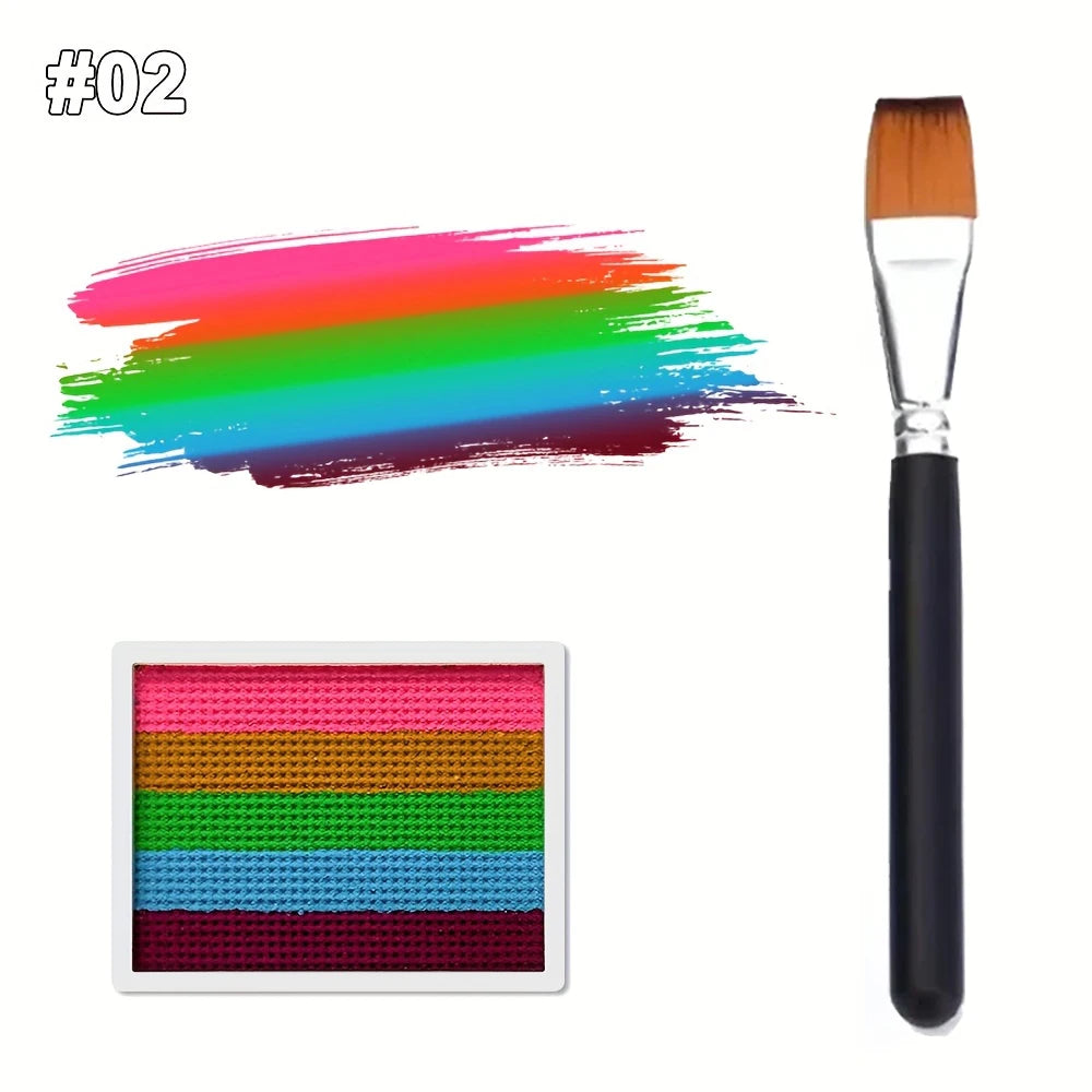 Rainbow Striped Face and Body Paint Palette