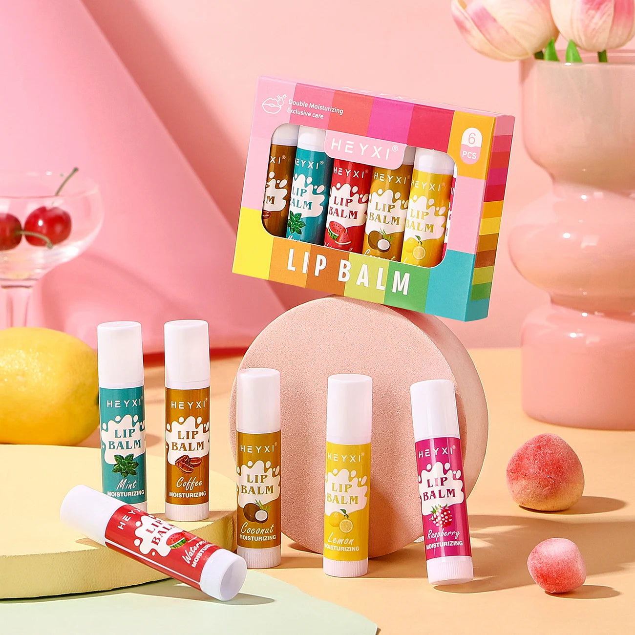 12-Piece Fruity Moisturizing Lip Balm Set for Dry Lips - 7