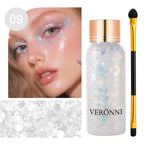 Face and Body Glitter Makeup Set with Application Brush