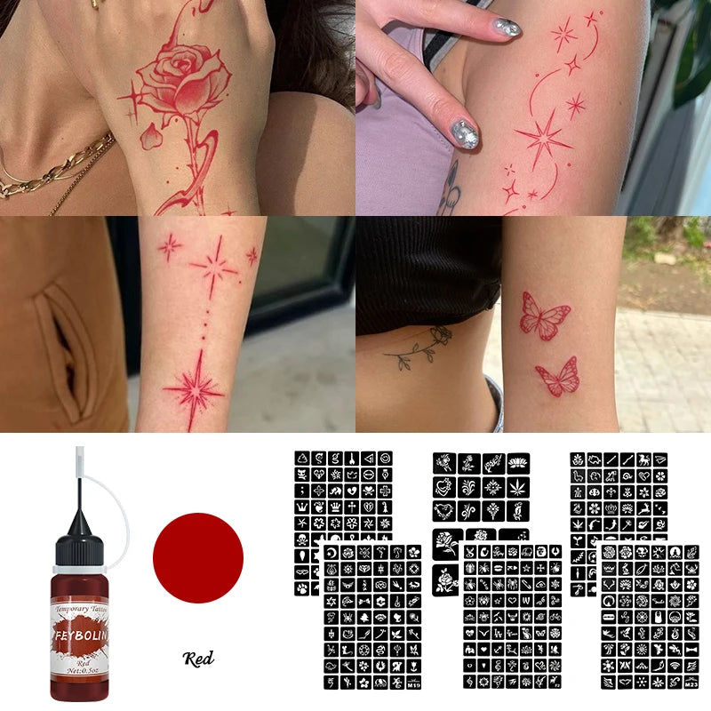 DIY Temporary Tattoo Kit with Stencils - 15