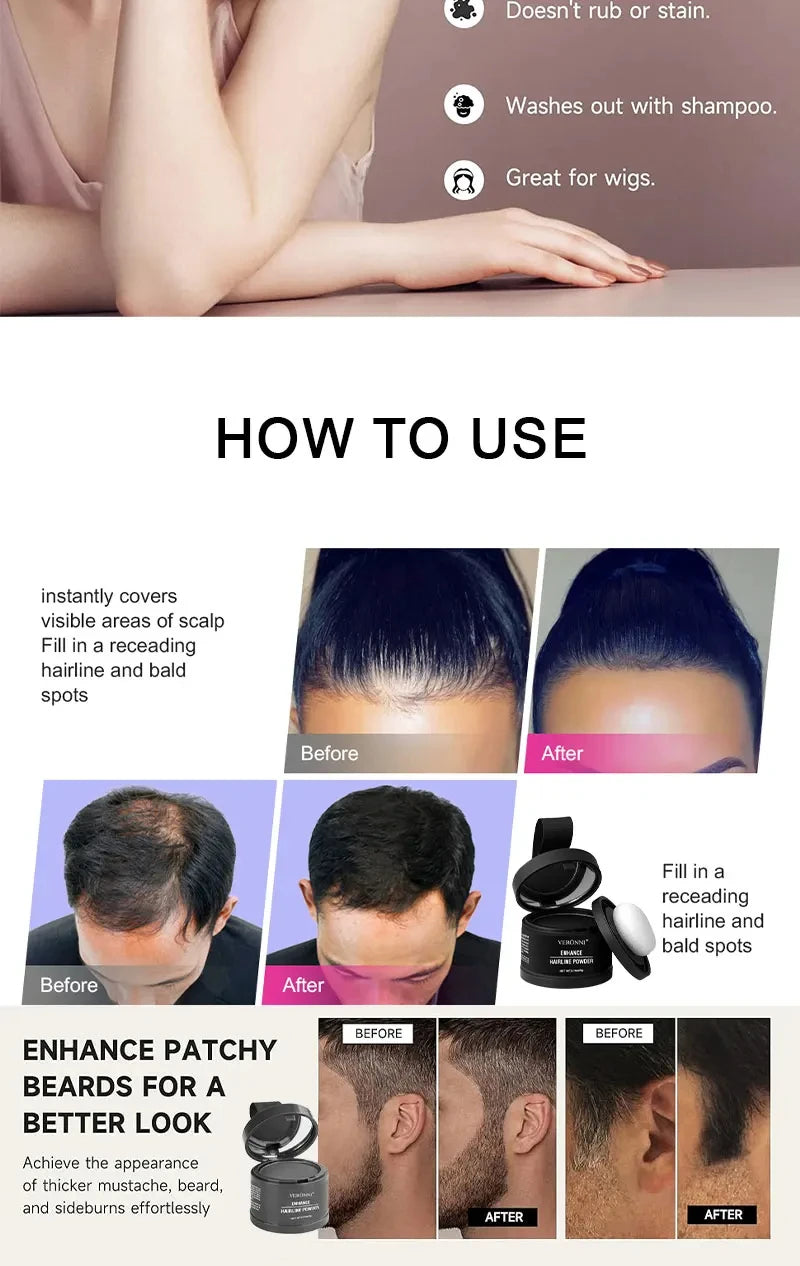 Waterproof Hairline Shadow Powder for Thicker Hair