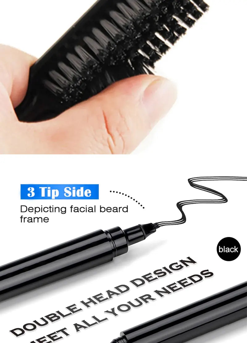 Waterproof Beard Filling Pen and Brush Set
