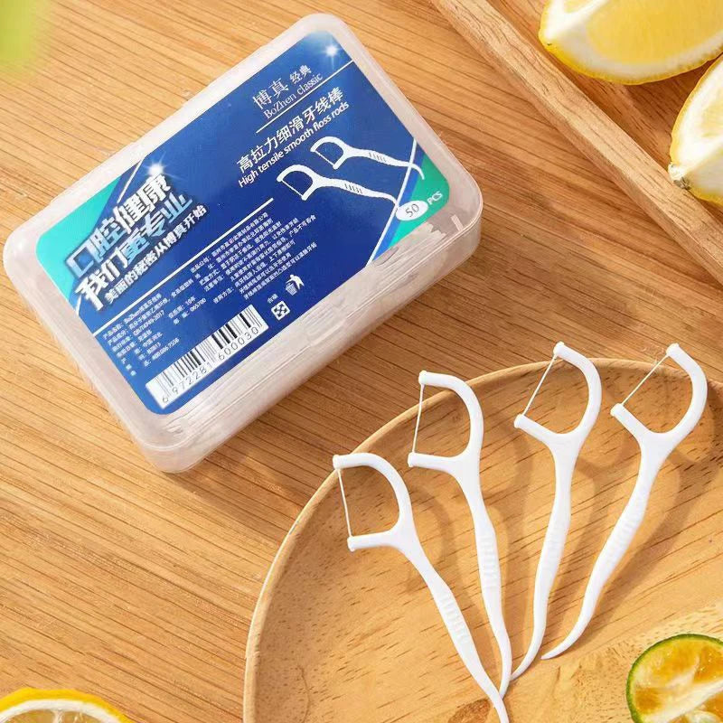 Portable Dental Floss Picks with Travel Case