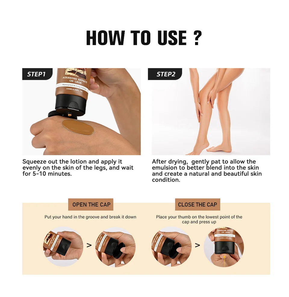 Waterproof Leg Makeup Foundation for Flawless Skin - 12