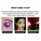 12-Color UV Luminous Face and Body Paint Palette