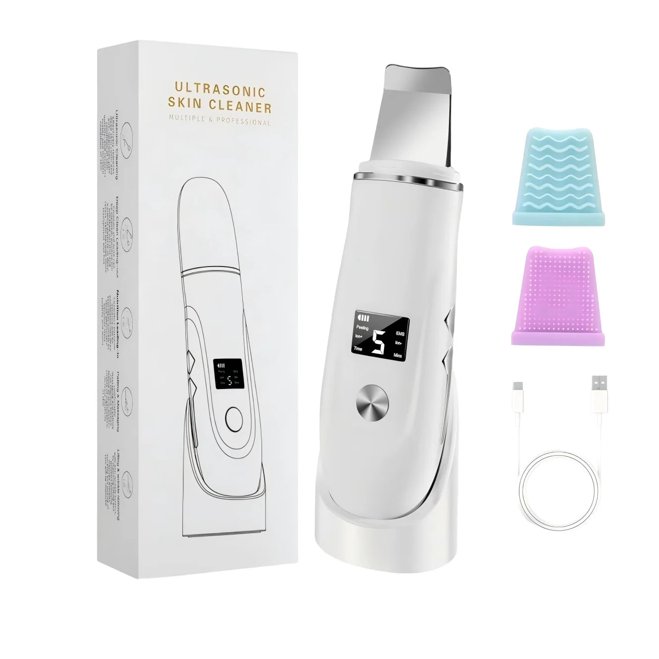 Ultrasonic Facial Skin Scrubber and Pore Cleansing Spatula - 16