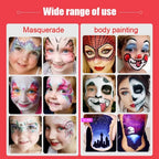 Professional 12-Color Face and Body Painting Kit with Setting Powder