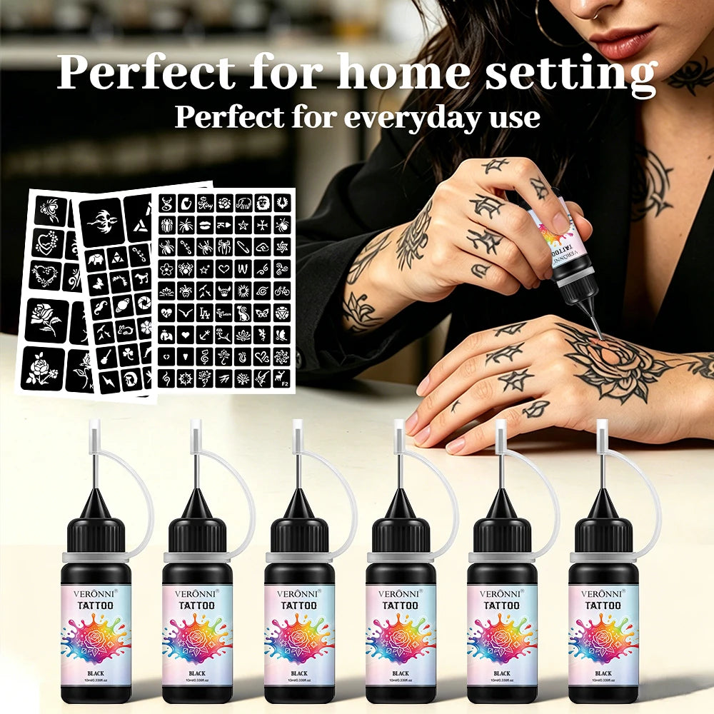 DIY Temporary Tattoo Gel Kit for Body Art - 9
