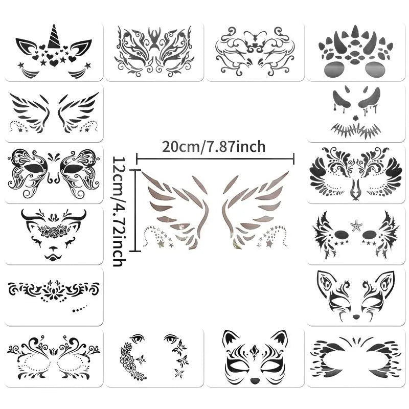 Reusable Face Painting Stencils for Parties and DIY Makeup - 11