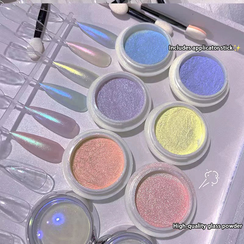 Aurora Holographic Chrome Nail Powder Pigment Set