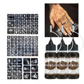 Long-Lasting Temporary Tattoo Ink Kit with Stencils