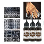 Long-Lasting Temporary Tattoo Ink Kit with Stencils