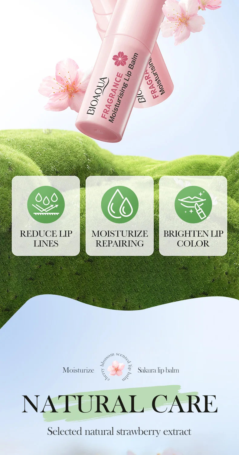 Sakura Moisturizing Lip Balm for Dry and Chapped Lips