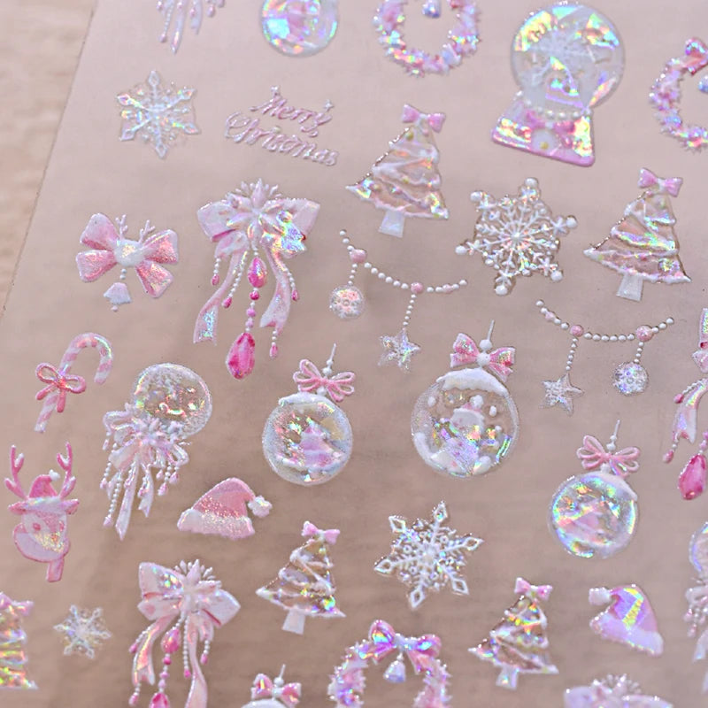Festive Christmas Holiday Nail Art Decals