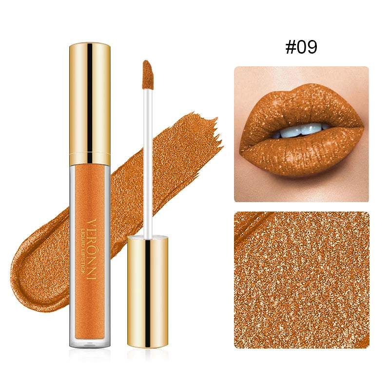 Long-Lasting Diamond Shimmer Liquid Lipstick