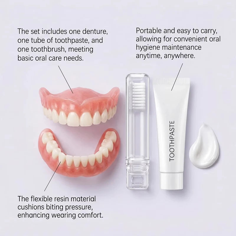 Comfortable Silicone Denture Set for Instant Smile Transformation