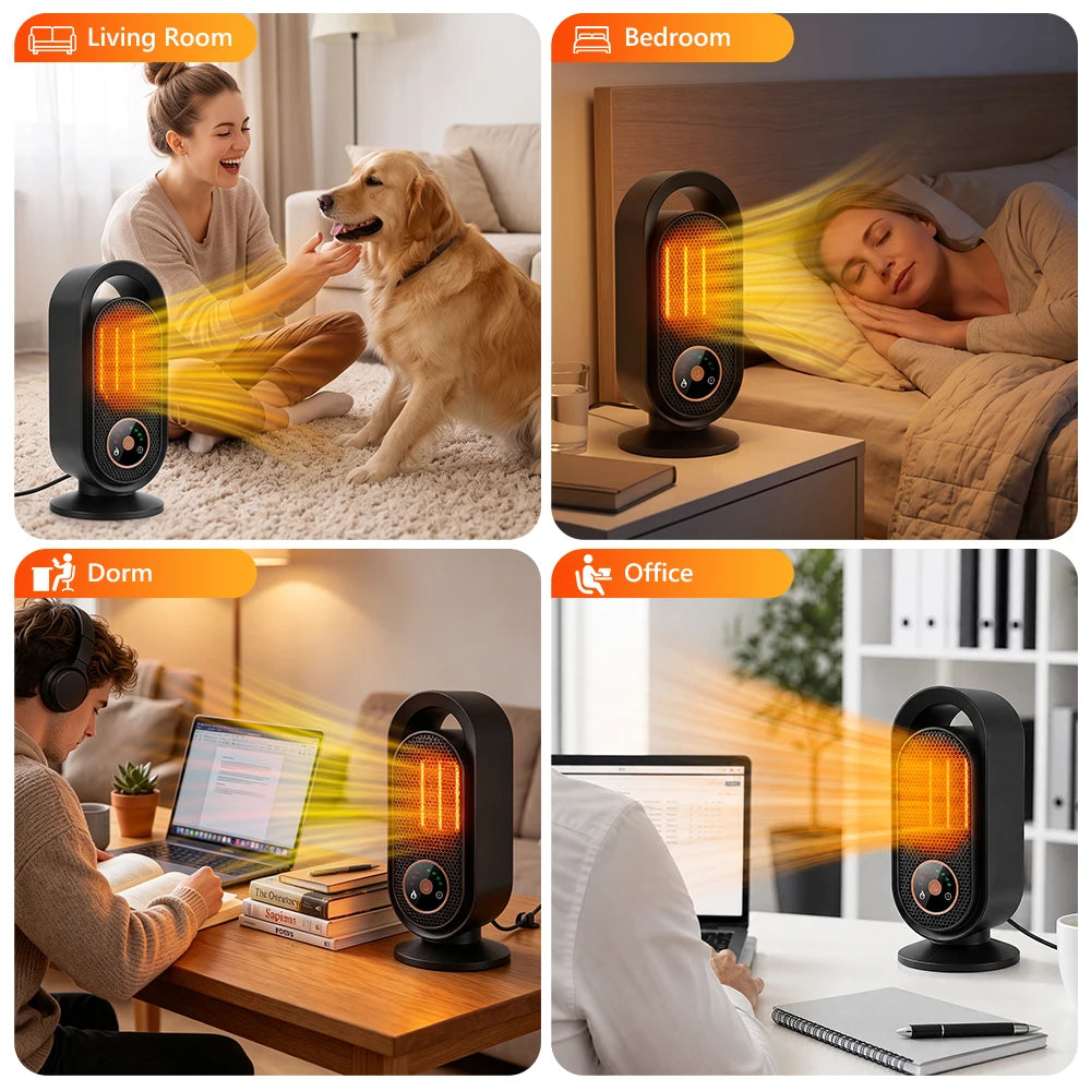 Portable Ceramic Space Heater for Desk and Bedroom - 6