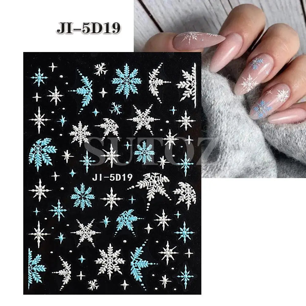 Festive Christmas Holiday Nail Art Decals