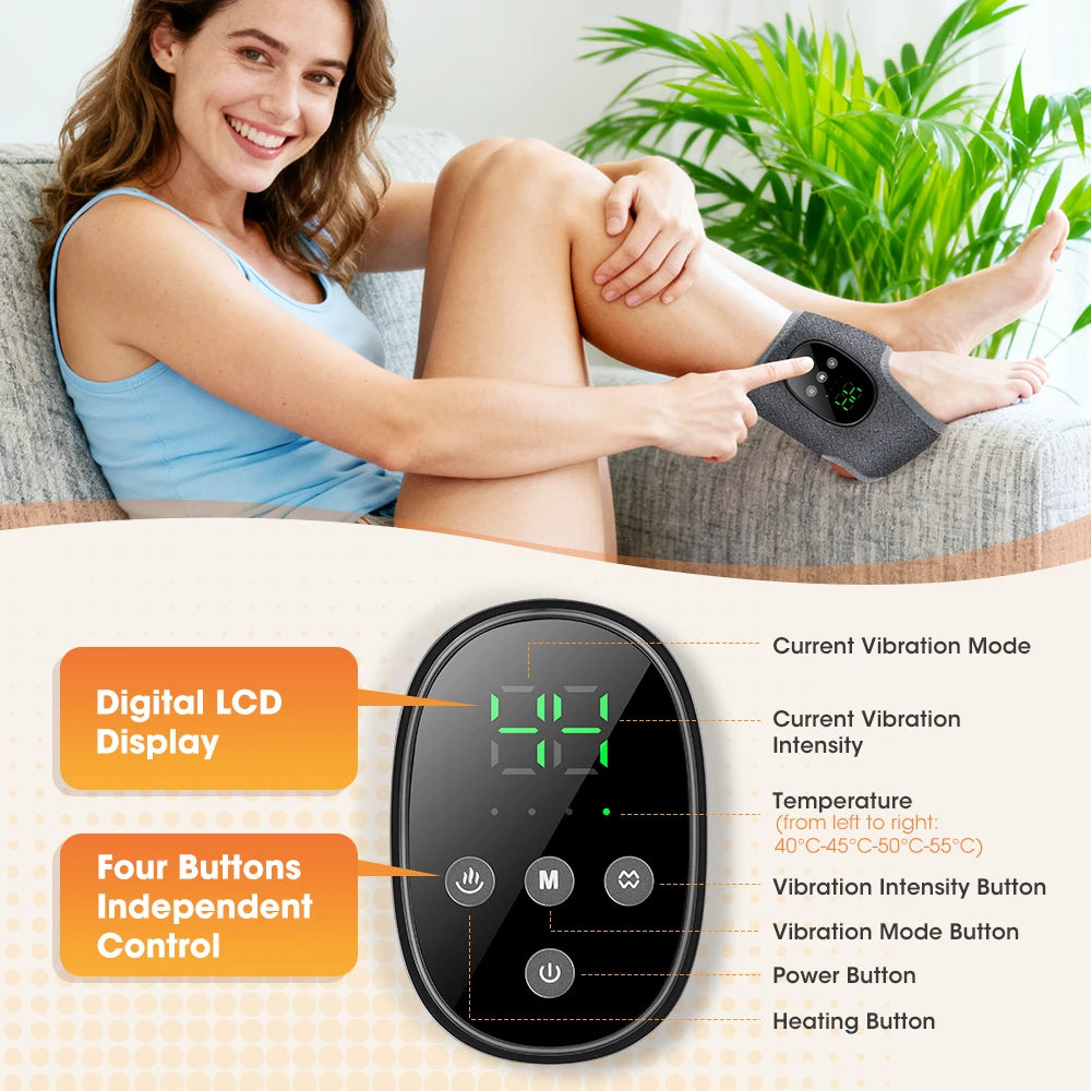 Wireless Heated Ankle Massager with Vibration Therapy - 11