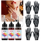 Temporary Tattoo Ink Kit with Stencils for DIY Body Art