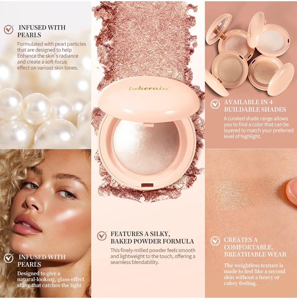 Silken Touch Shimmer Highlighter Powder for Radiant Glass Skin - 10