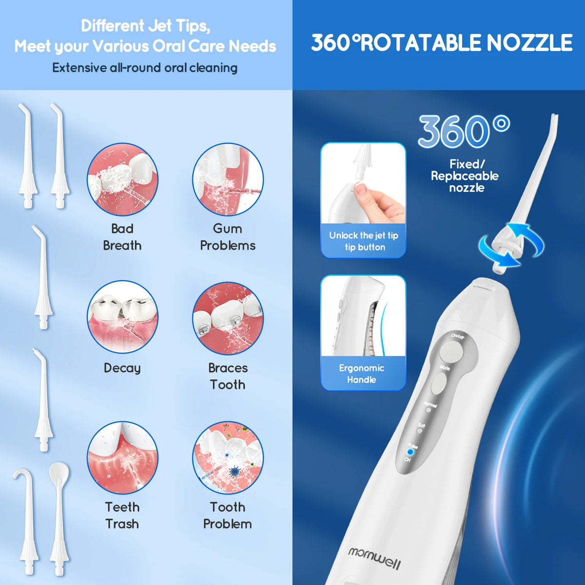 Portable Water Flosser and Electric Toothbrush Dental Hygiene Kit