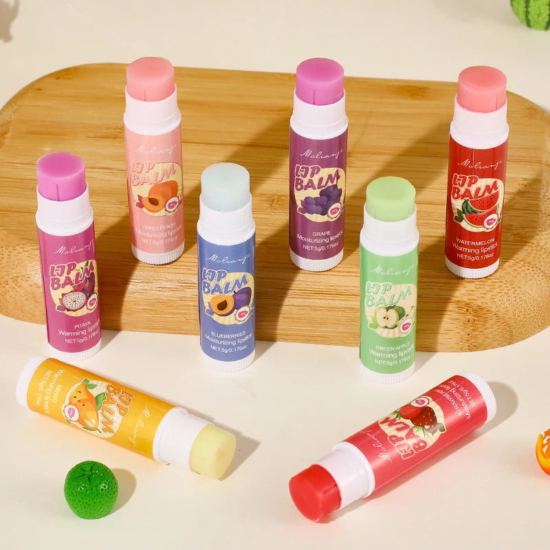 12-Piece Fruity Moisturizing Lip Balm Set for Dry Lips