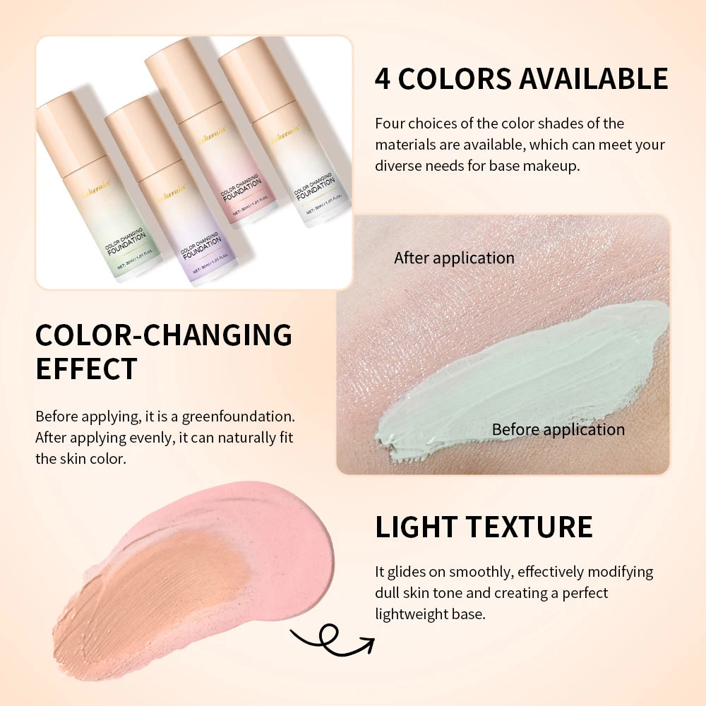 Color-Changing Liquid Foundation for Flawless Skin Tone - 4