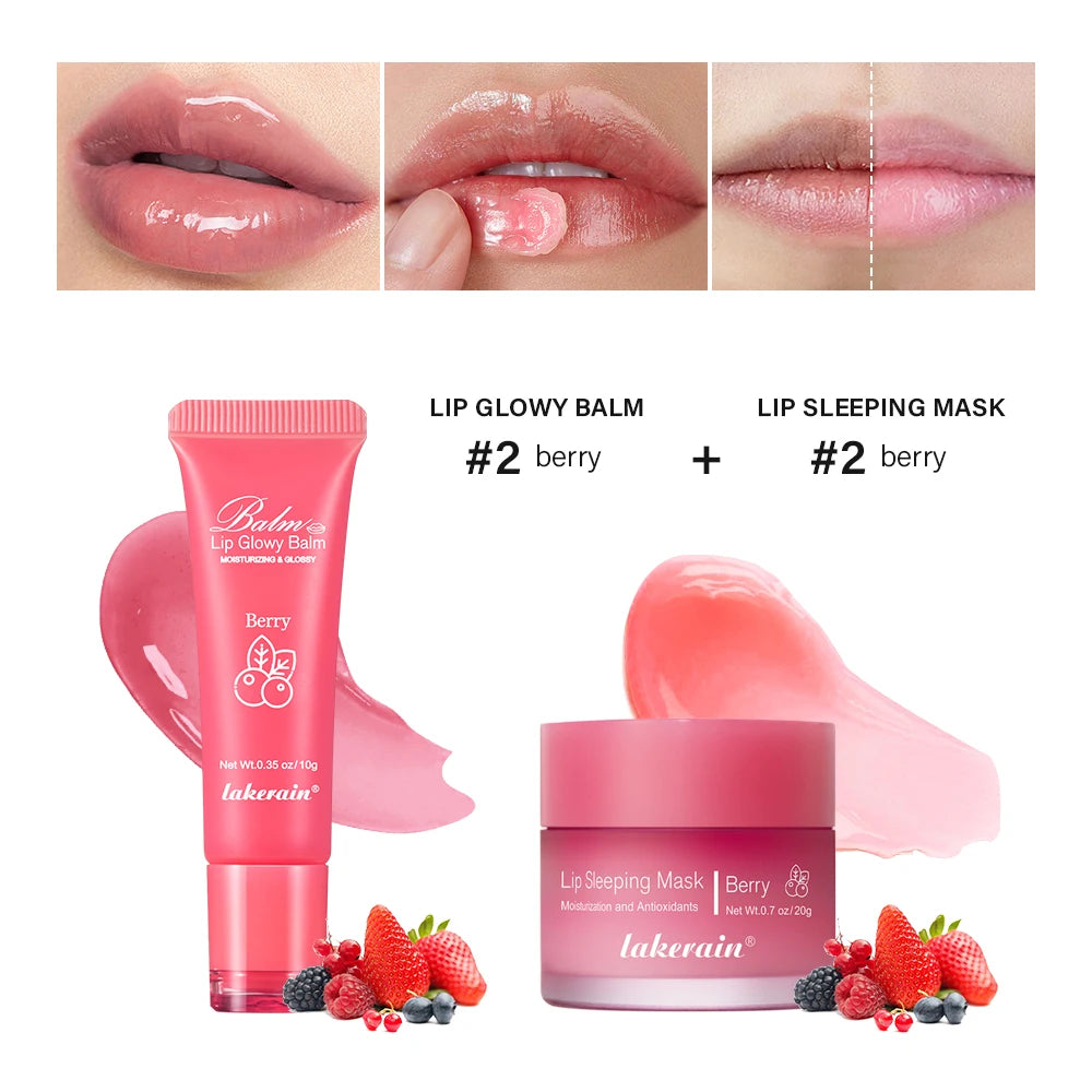 Moisturizing Lip Balm and Overnight Recovery Mask Set - 1