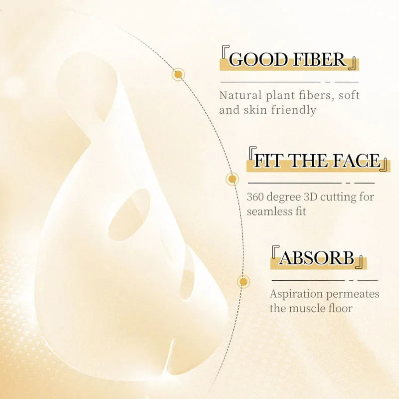 24K Gold and Vitamin C Hydrating Facial Sheet Mask Set - 5