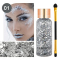 Face and Body Glitter Makeup Set with Application Brush