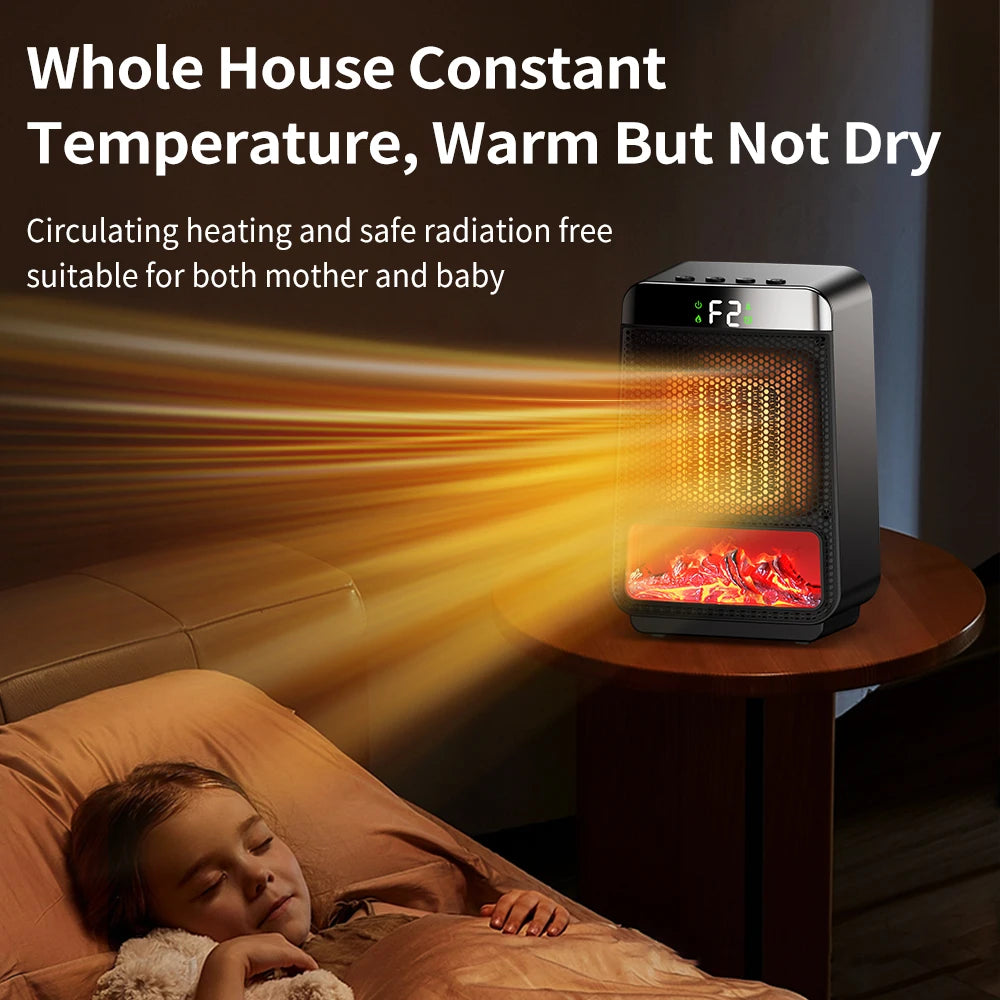 Portable Electric Space Heater with Rapid Ceramic Heating