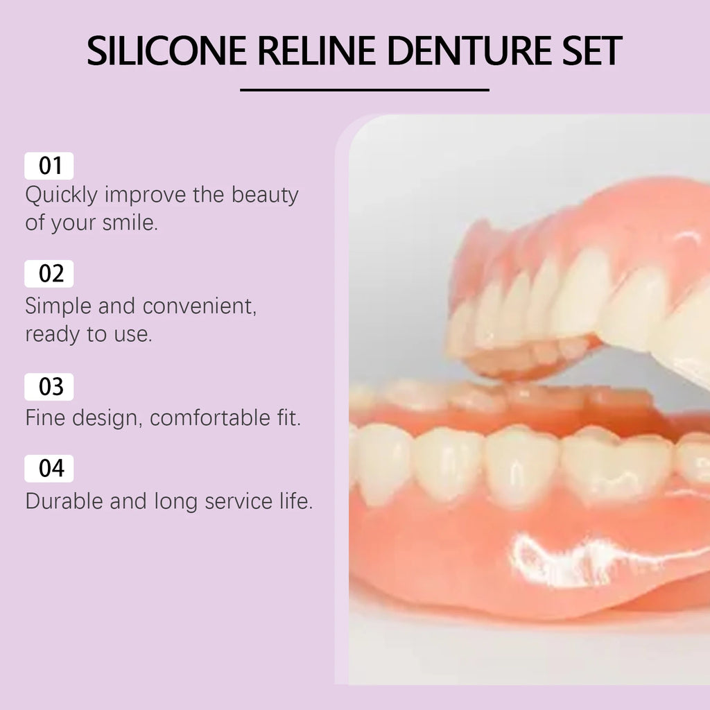 Comfortable Silicone Denture Reline and Fitting Set
