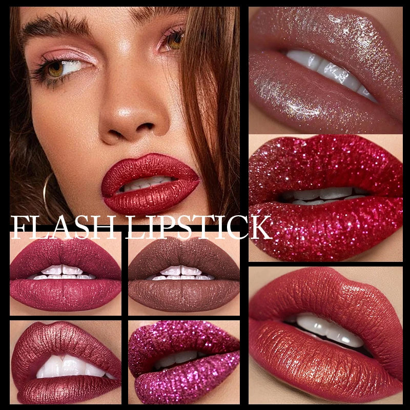 Metallic Pearl Finish Long-Lasting Lipstick
