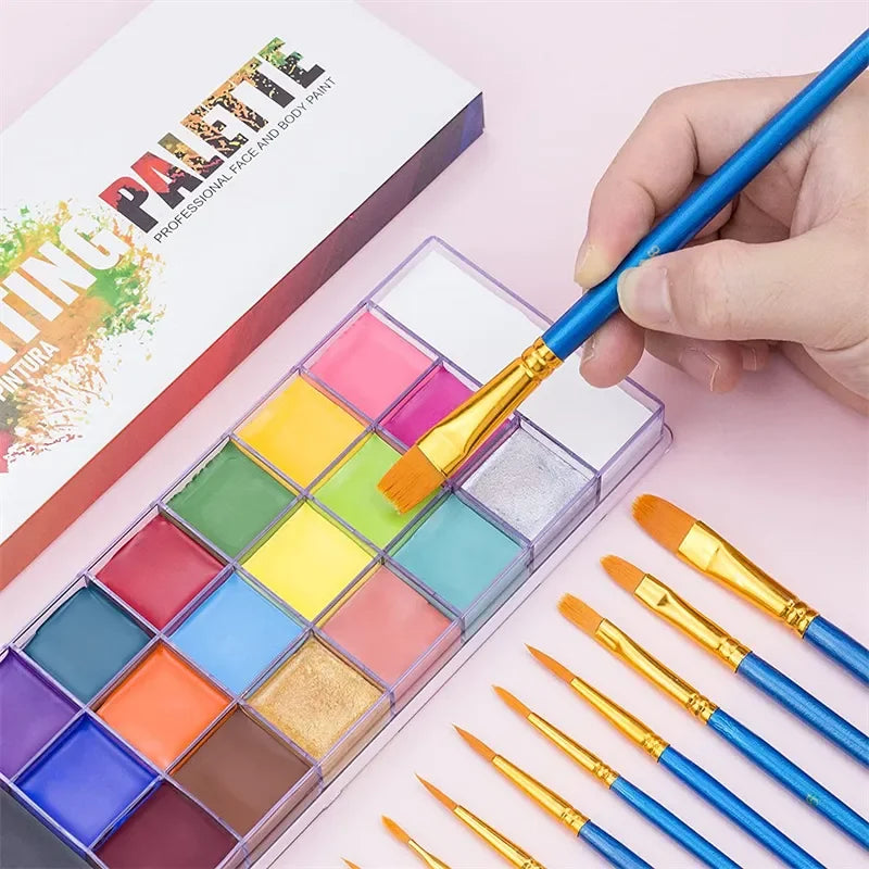 20-Color Professional Face and Body Paint Palette