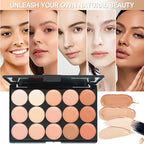 15-Color Professional Face Concealer and Contour Palette