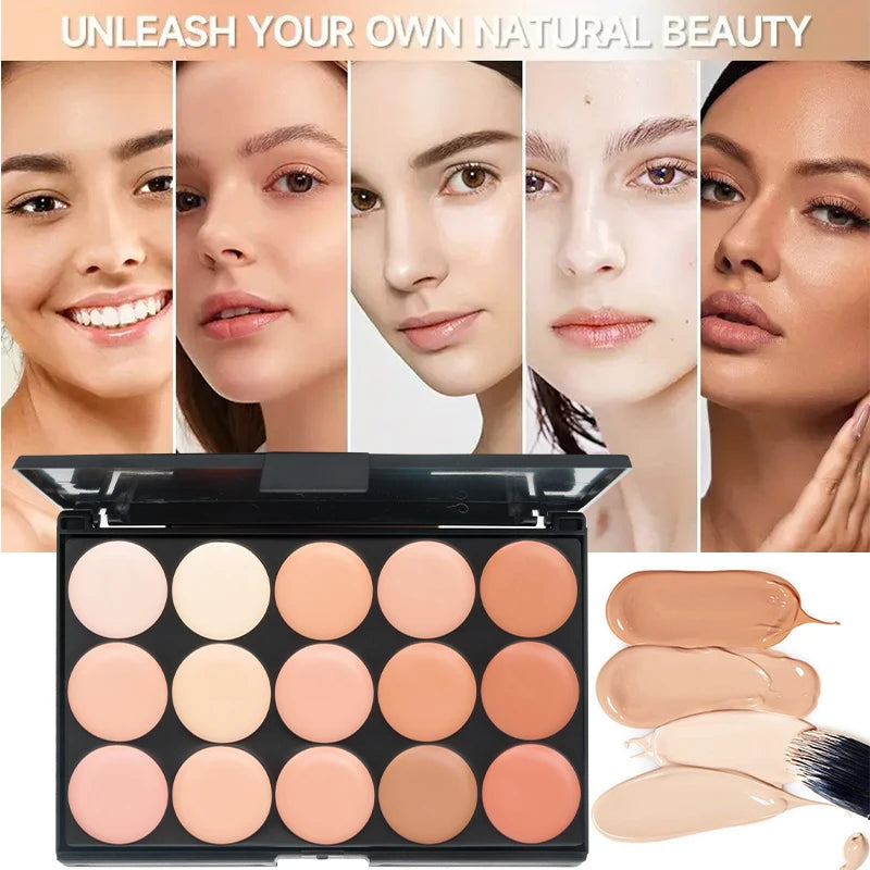 15-Color Professional Face Concealer and Contour Palette