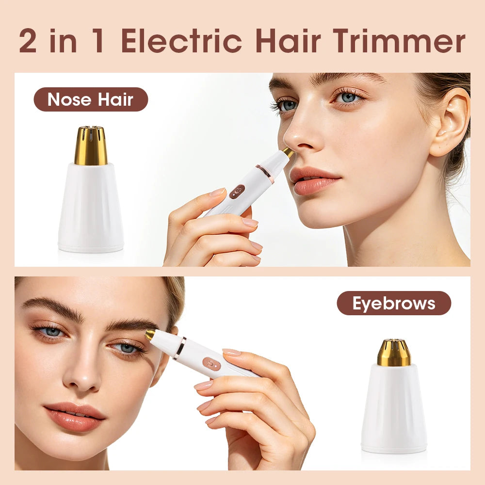 2-in-1 Electric Eyebrow and Nose Hair Trimmer - 2