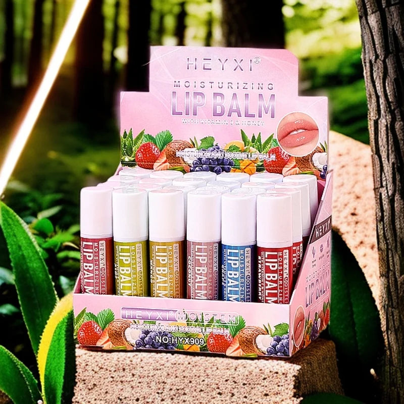 24-Piece Fruit Flavored Moisturizing Lip Balm Set