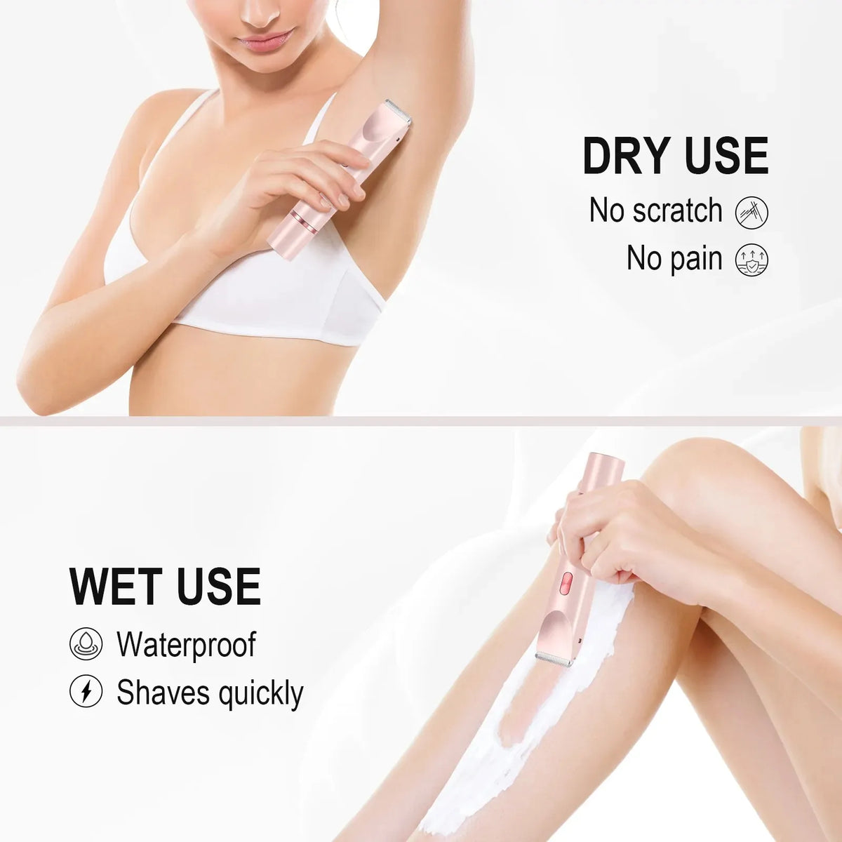 2-in-1 Electric Painless Hair Remover for Face and Body