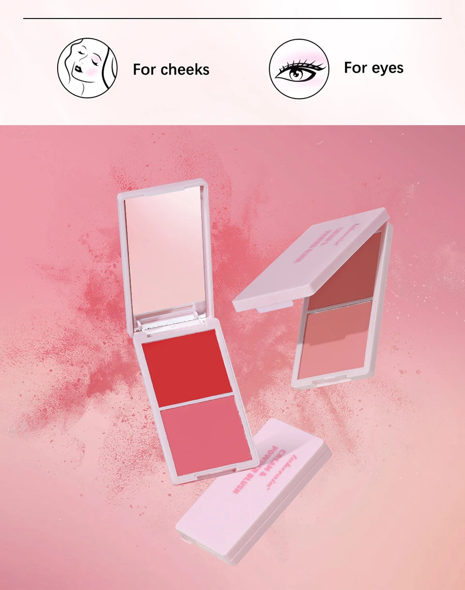 2-in-1 Cream and Powder Face Blush Duo