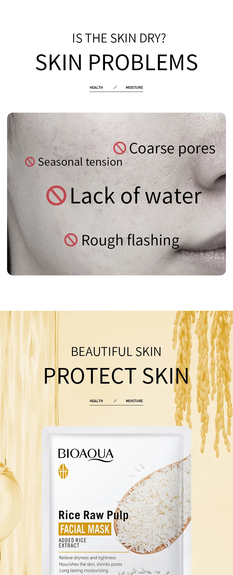 Hydrating Rice Extract Facial Sheet Mask