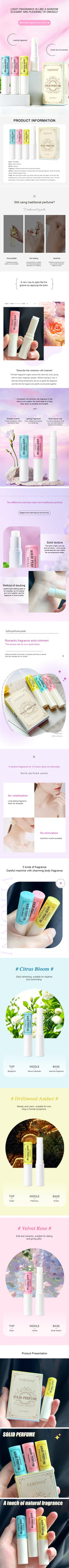 Portable Solid Perfume Stick Set for Long-Lasting Fragrance