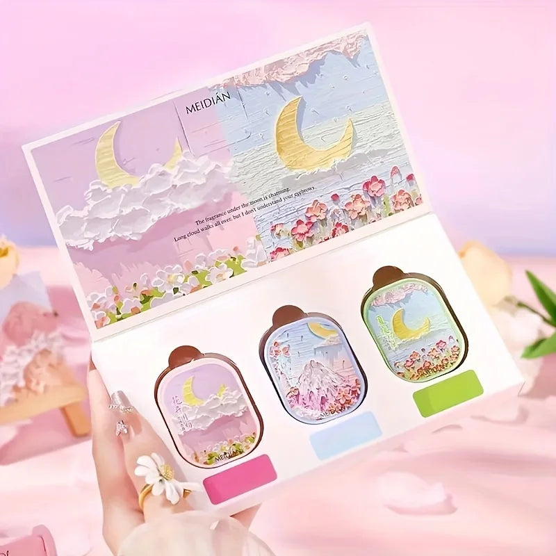 Portable Floral Solid Perfume Balm Set for Women