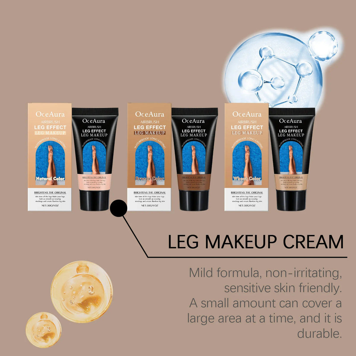Waterproof Leg Makeup and Concealer Cream