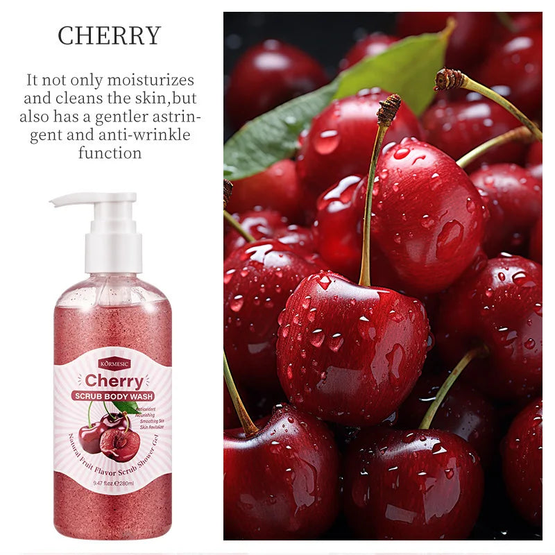 Exfoliating Fruit Scented Body Scrub Shower Gel