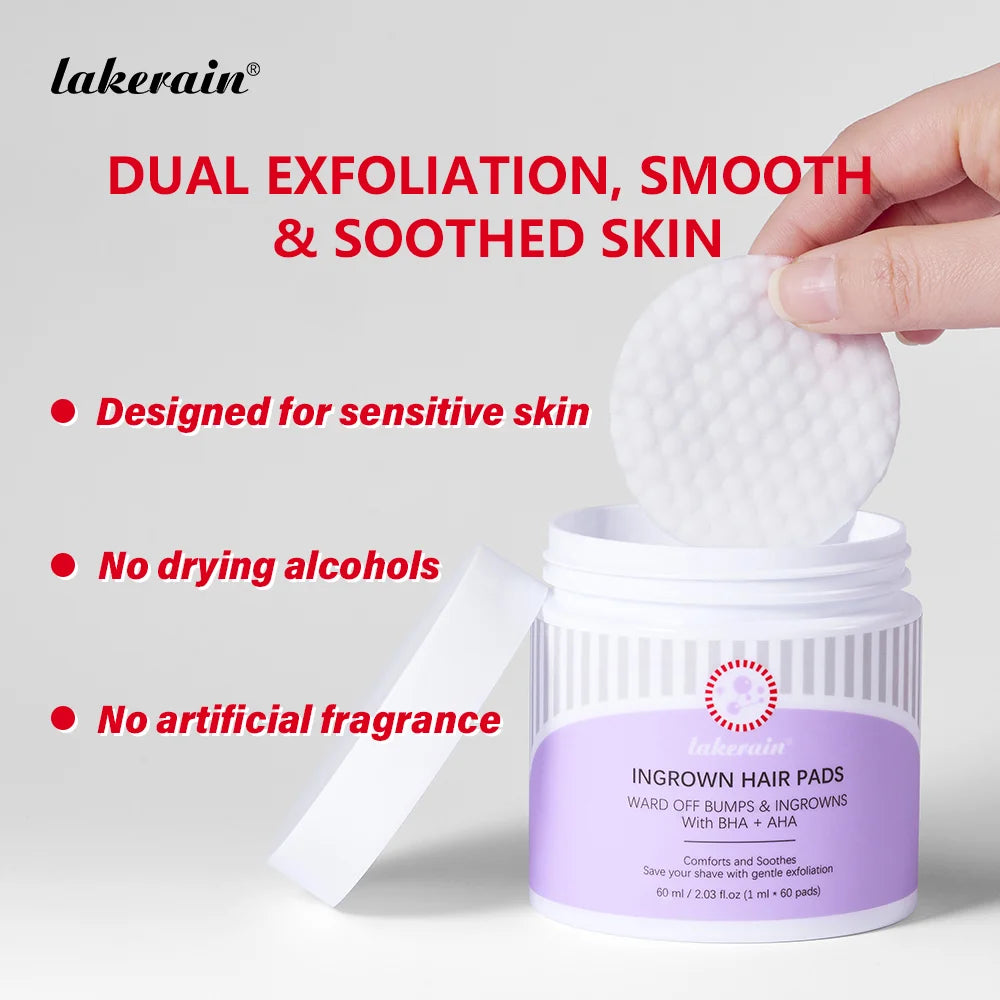 Exfoliating Ingrown Hair and Razor Bump Treatment Pads