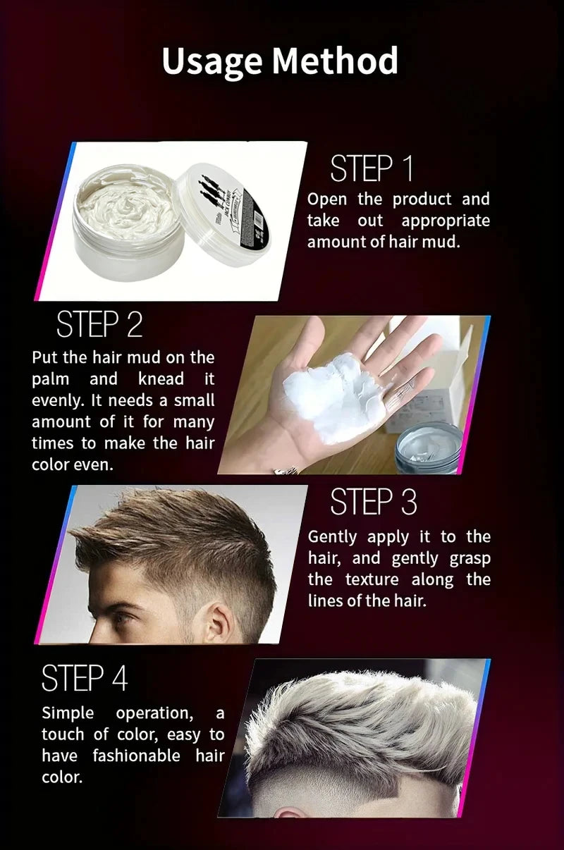 Temporary Washable Hair Color Styling Wax